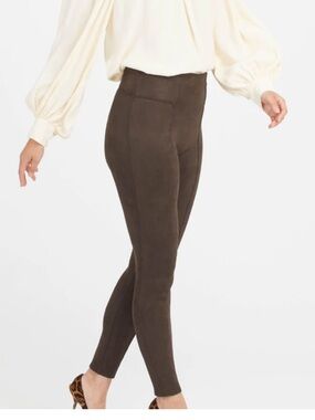 Spanx brown 
 Faux Suede Leggings medium new